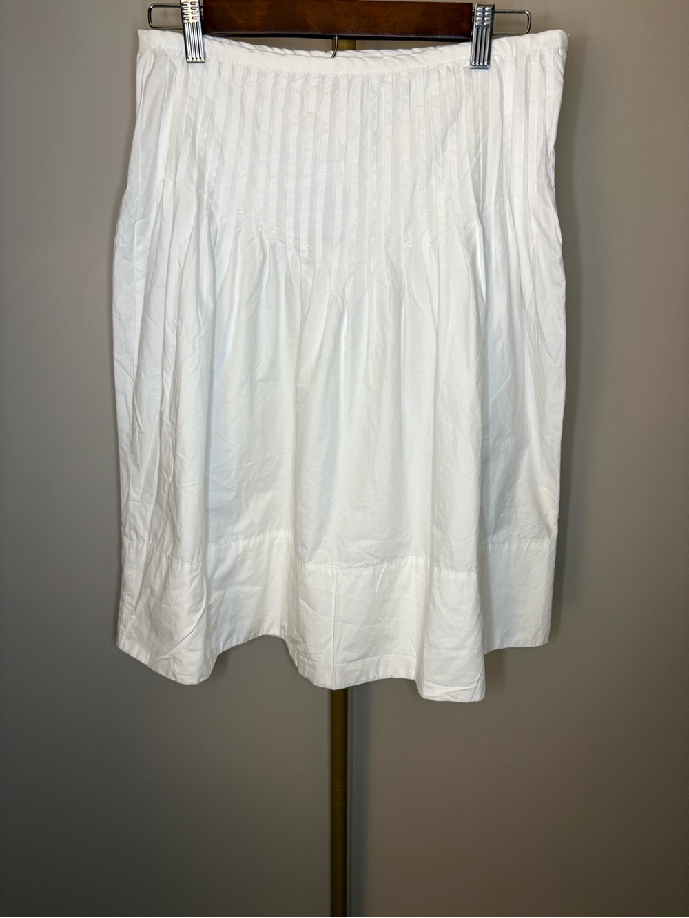 Free People Peyton White A-Line Pintuck Skirt